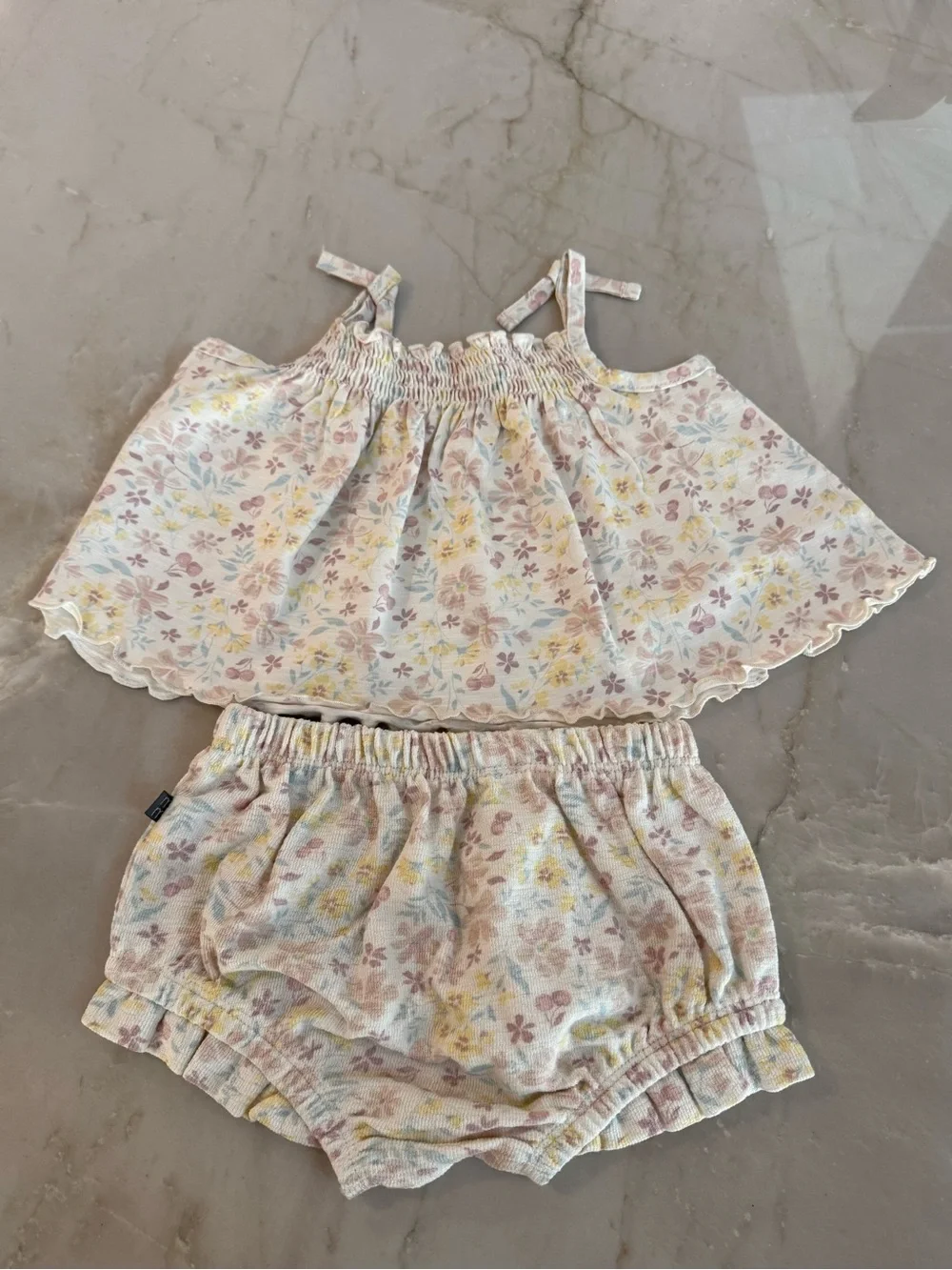 Gerber Pastel Floral Tank & Bloomers Set - Pink, Yellow, Blue